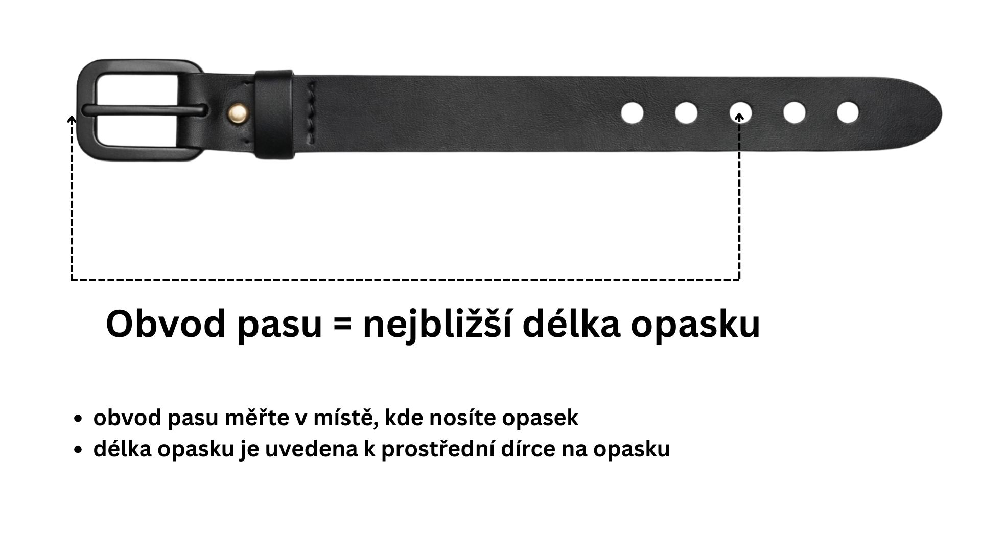 Obvod pasu = nejbližší délka opasku (1)